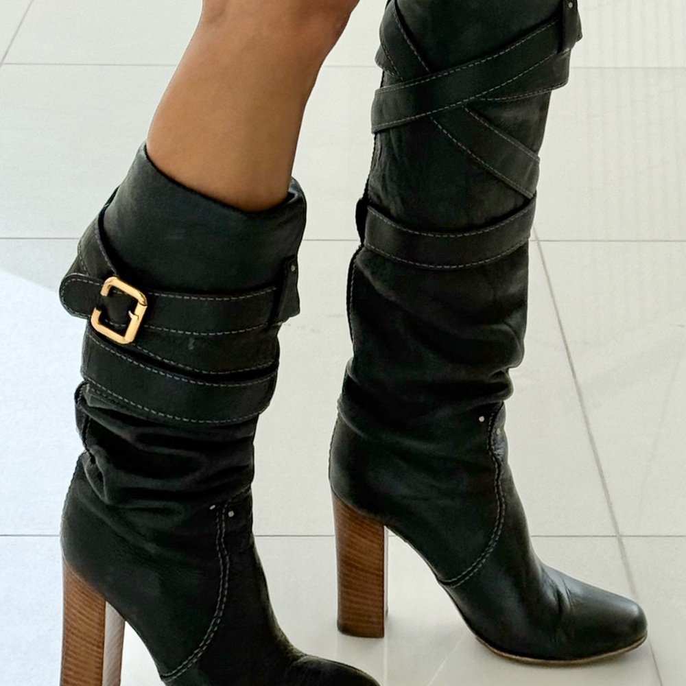 CHLOE Knee High Black Boots - Picture 9 of 11